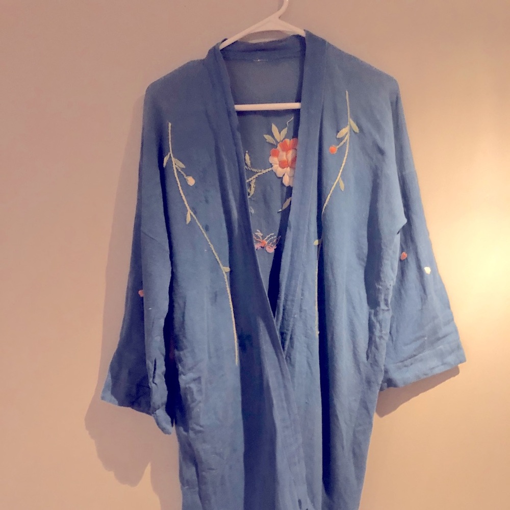 Vintage Blue linen duster